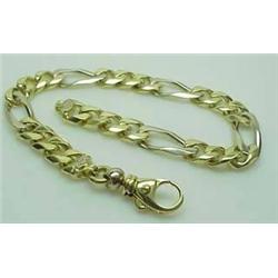 14kt two-tone figaro bracelet 8.25" 27.2gr