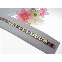 14kt yellow fancy link bracelet 10" 27.7gr