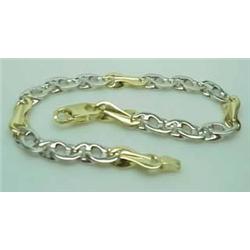 14kt two-tone fancy link bracelet 8" 22.0gr