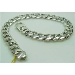 14kt white gold link bracelet 8.5" 38.0gr