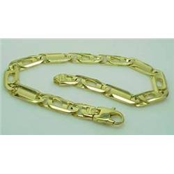 14kt yellow gold fancy link bracelet 8.25" 22.6gr