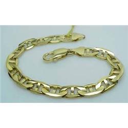 14kt yellow gold flat mariner link bracelet 15.2g