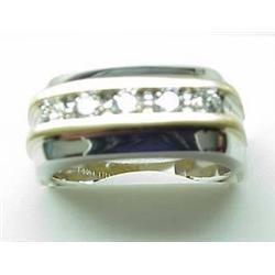 14kt two-tone man's diamond ring .49Ctw 7.8gr