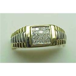 14kt two-tone man's "rolex style" diamond ring .2