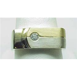 14kt two-tone man's diamond ring .13Ctw 7.9gr