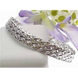 14kt white gold weave bracelet 16.7gr