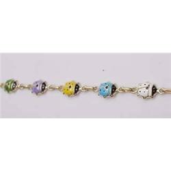14kt yellow gold enameled beetle bug bracelet 4.9