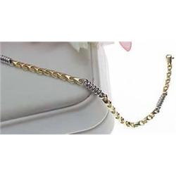 14kt yellow gold two-tone link bracelet 7.5gr