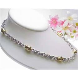 14kt two-tone fancy link necklace 18" 44.2gr