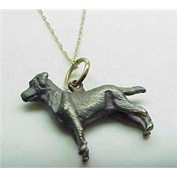 14kt yellow gold black Labrador dog pendant 5.6gr