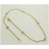 Image 1 : 14kt two-tone anklet with small diamonds  9" 2.4g