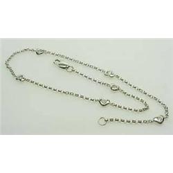 14kt white gold anklet with small diamonds 9" 2.5