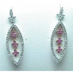 14kt white gold dangle earrings with .75Ctw diamo