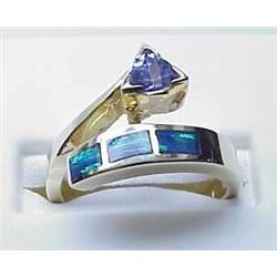 Lady's 14kt yellow gold created opal ring with tr