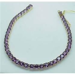 Lady's 14kt yellow gold amethyst bracelet approx 