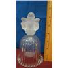 Image 1 : Pressed and Frosted Crystal Bell with an Angel on