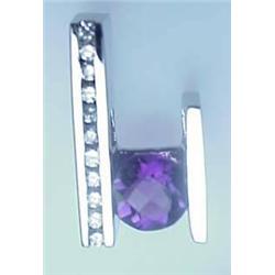 Lady's 14kt white gold designer pendant with 8mm 