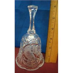 Pressed and Etched Bell with a Bird Motif.  No cr