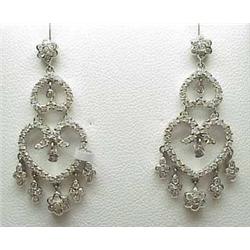 14kt white gold chandelier diamond earrings 1Ctw