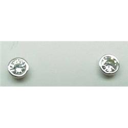 14kt white gold bezel set diamond earrings .33Ctw