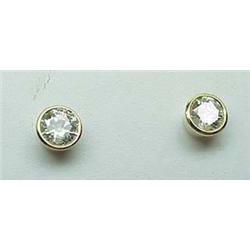 14kt yellow gold bezel set diamond earrings .50Ct