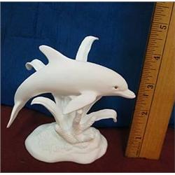 Fine White Bisque Porcelain Dolphin Sculpture by 