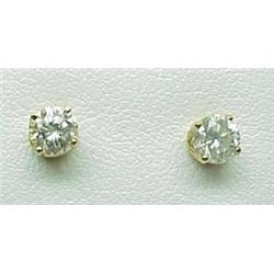 14kt yellow gold diamond earring studs .60Ctw