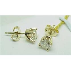 14kt yellow gold diamond earring studs 1Ctw