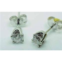 14kt white gold diamond stud earrings .50Ctw  SI 