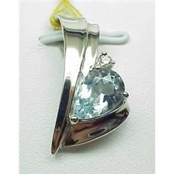 14kt white gold slide pendant with 9x6mm pear sha