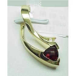 14kt yellow gold slide pendant with .65Ct garnet 