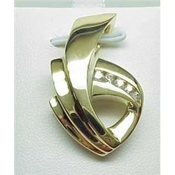 14kt yellow gold slide pendant with .15Ctw diamon
