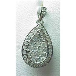 14kt white gold diamond pendant .54ctw
