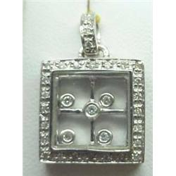 14kt white gold pendant with floating diamonds .2