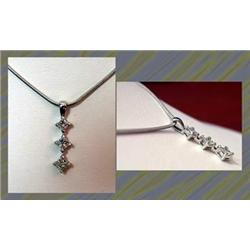 14kt white gold three stone diamond necklace prin
