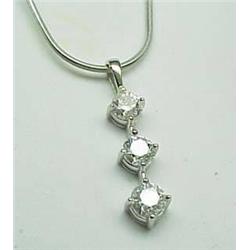 14kt white gold three stone diamond necklace 1.00