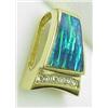 Image 1 : 14kt yellow gold slide pendant with created opal 