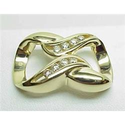 14kt yellow gold slide pendant with diamonds .22c