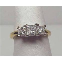 Lady's three stone diamond ring 1Ctw princess cut
