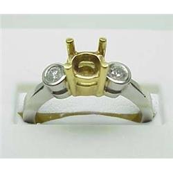 Lady's diamond semi-mount .16Ctw platinum and 18k