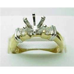 Lady's diamond semi-mount .10Ctw 14kt two-tone go