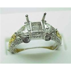 Lady's diamond semi-mount .77Ctw white and yellow