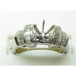 Lady's diamond semi-mount .23Ctw 14kt white gold