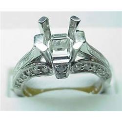 Lady's diamond semi-mount .78Ctw 18kt white gold