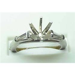 Lady's diamond semi-mount .21Ctw baguette diamond