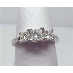 Lady's three stone diamond ring 1Ctw princess cut