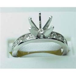 Lady's diamond semi-mount .48Ctw 14kt white gold