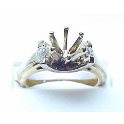 Lady's diamond semi-mount .10Ctw 14kt two-tone