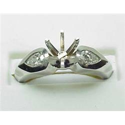 Lady's diamond semi-mount with two pear shaped di