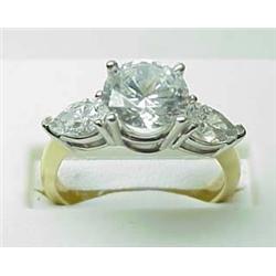 Lady's diamond semi-mount with two pear-shaped di